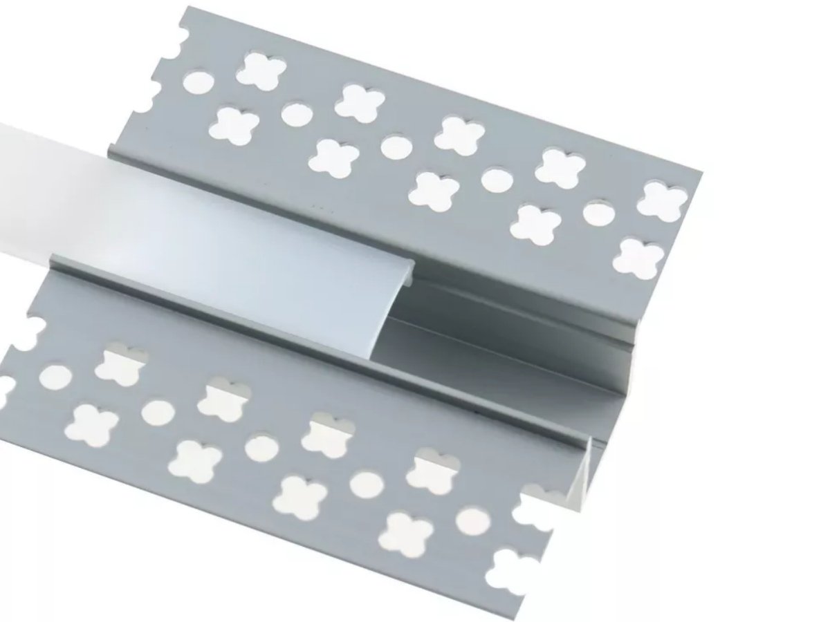 RECESSED ALUMINIUM LED PROFILE WITH COVER & FLANGE 25x15mm - Prism Lighting  Group