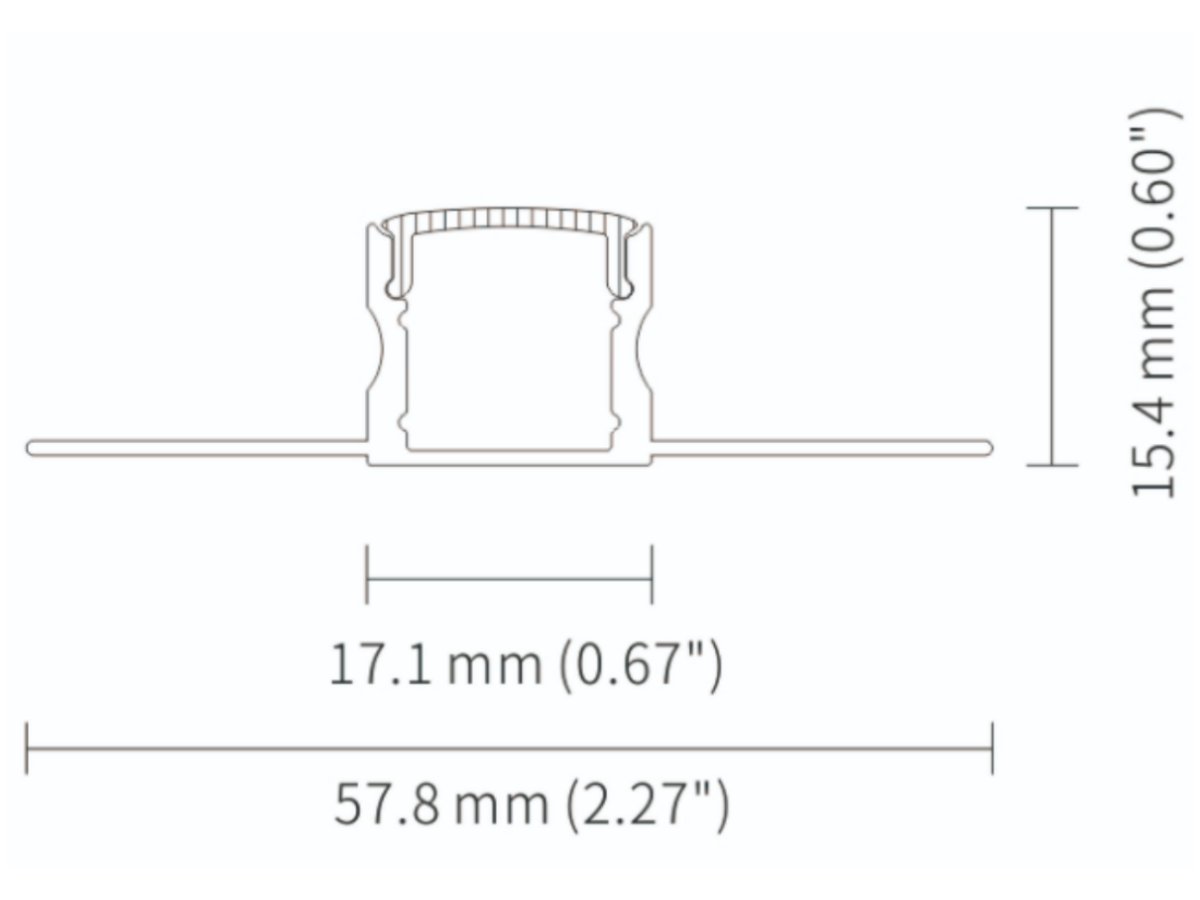 4pcs 1.65ft/0.5m Plaster Recessed Slim LED Aluminum Groove With Flange, For  LED Strip Lights, Aluminum LED Contour With Clip-in Diffuser And End Cap