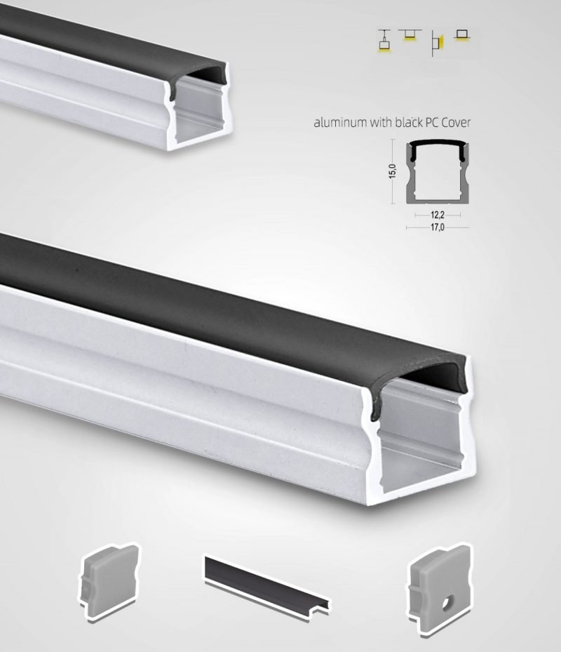 Square LED Strip Mounting Channel Customized LED Diffusers