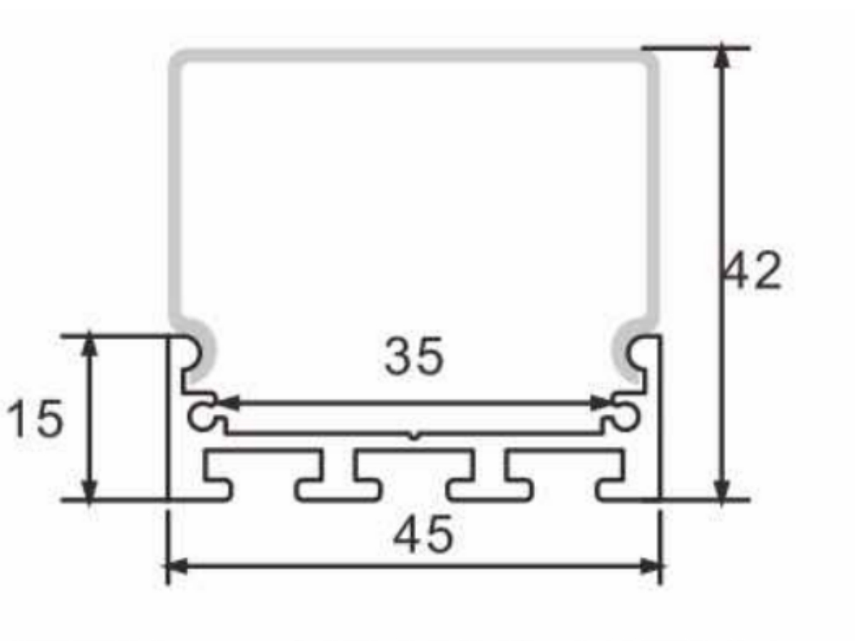 Surface Mounted Suspending LED Diffuser Channels Profile-6