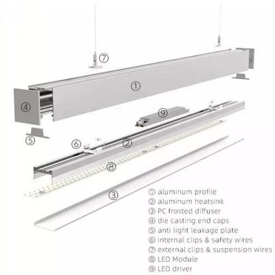 Aluminum Channel for LED Strip Suspended and Surface Mounted